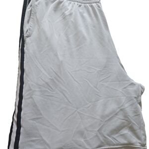 Adidas White Athletic Shorts Lightweight Elastic Waist